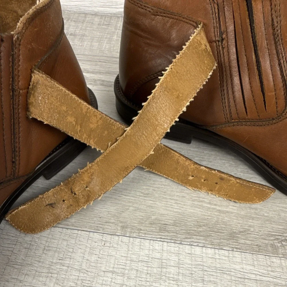 Venturini Made in Italy Mens 10 Brown Leather Buckle Ankle Boots Heritage Style